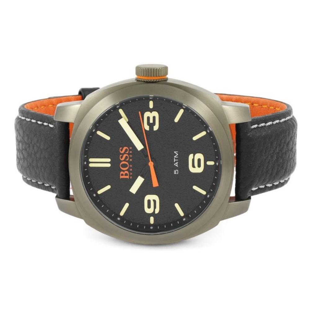 Hugo Boss Cape Town Black Leather Men's watch - Picture 3 of 4